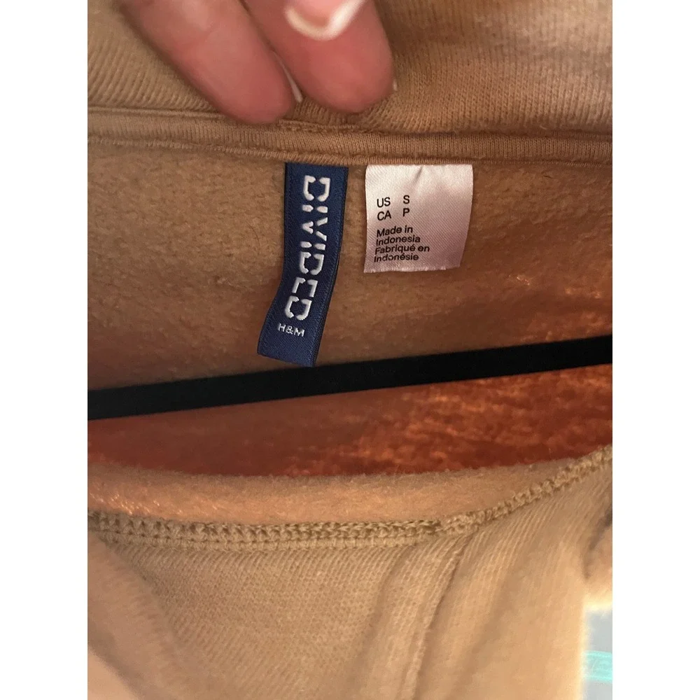 HM Divided Streetwear Rose Graphic Hoodie Tan Feel More Pleasure Sweatshirt - Picture 4 of 6